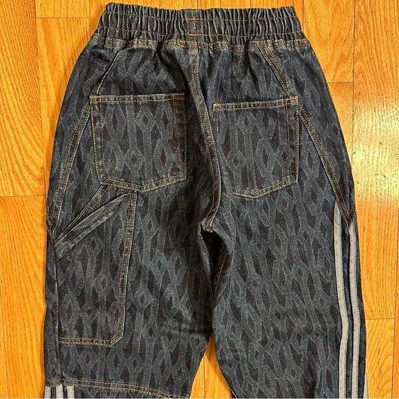 Adidas Ivy Park Monogram Denim Track Pants Dark Denim XXS Unisex Beyonce - Picture 5 of 11